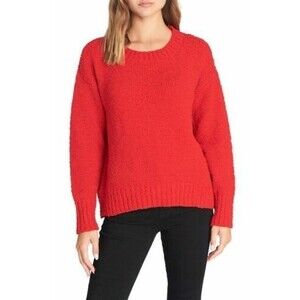 Sanctuary Pullover Teddy Sweater Top Size XL Popcorn Textured Red NWT B79